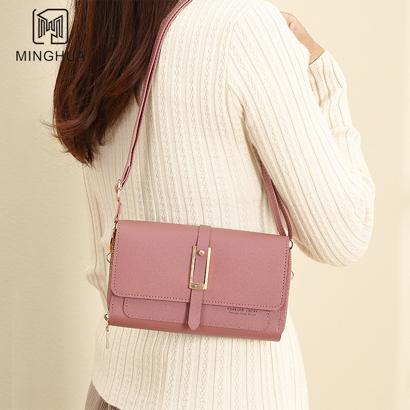 New crossbody bag, a versatile single-shoulder bag for women, solid color, simple spring cross-border trade, multi-functional small square bag details Picture