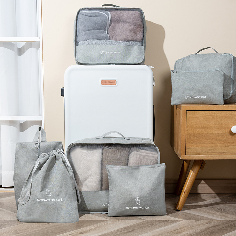 Cross-border travel bag 7-piece set storage bags, cationic storage bags, underwear, bra, shoe bags, clothing storage bags wholesale Specification drawing