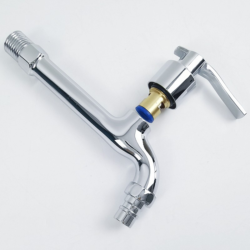 17cm long 4-minute pointed nozzle quick-opening washing machine faucet, extended mop sink, copper core DN15 faucet manufacturer Specification drawing