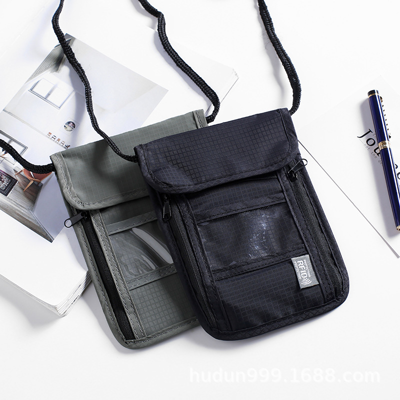 New fashionable neckband RFID phone case, waterproof storage, coin purse, multi-functional ID card holder, casual hanging bag details Picture