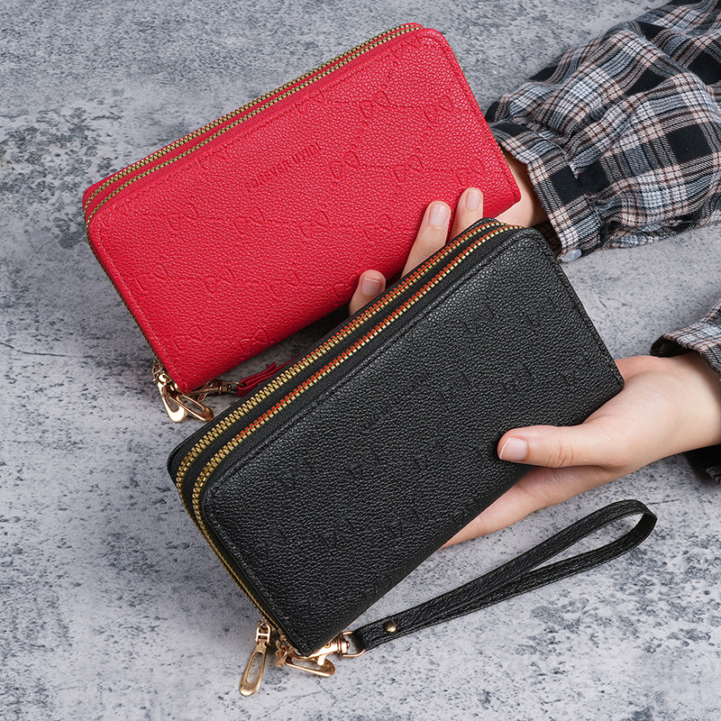 Ladies' wallet clutch, long, fashionable and simple wallet, mobile phone case, multi-functional large-capacity card case, coin purse Specification drawing