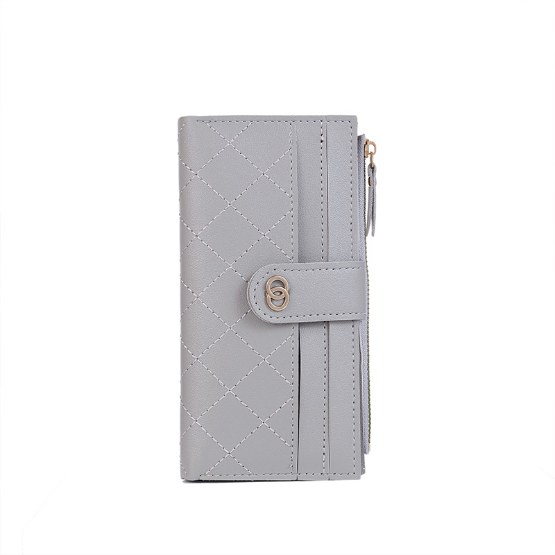 Hot-selling women's wallets, long clutch bags, high-quality buckle zipper card bags, women's coin purifiers, wholesale from the manufacturer Item Picture
