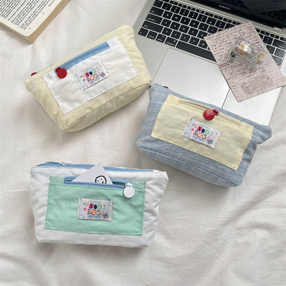 53222 Cute large-capacity multi-functional pen case, multi-layer high appearance level, niche canvas student stationery box storage bag full figure