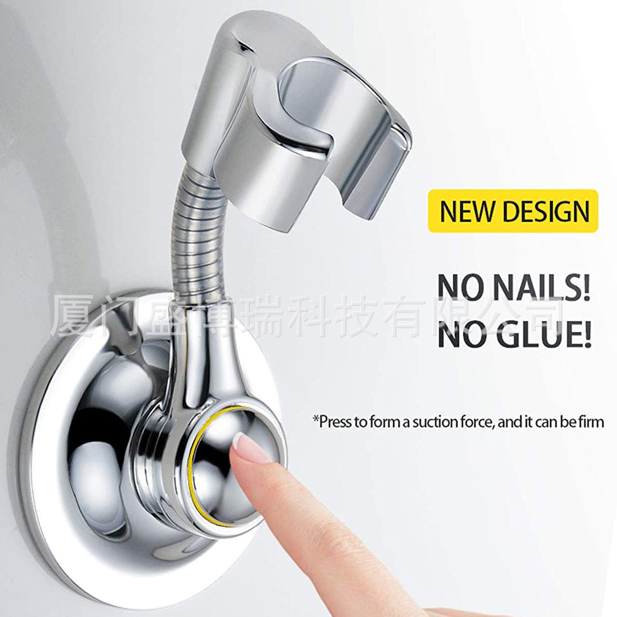 Amazon vacuum suction cup type shower head, adjustable stand base, socket, no need for drilling, adjustable shower head base full figure
