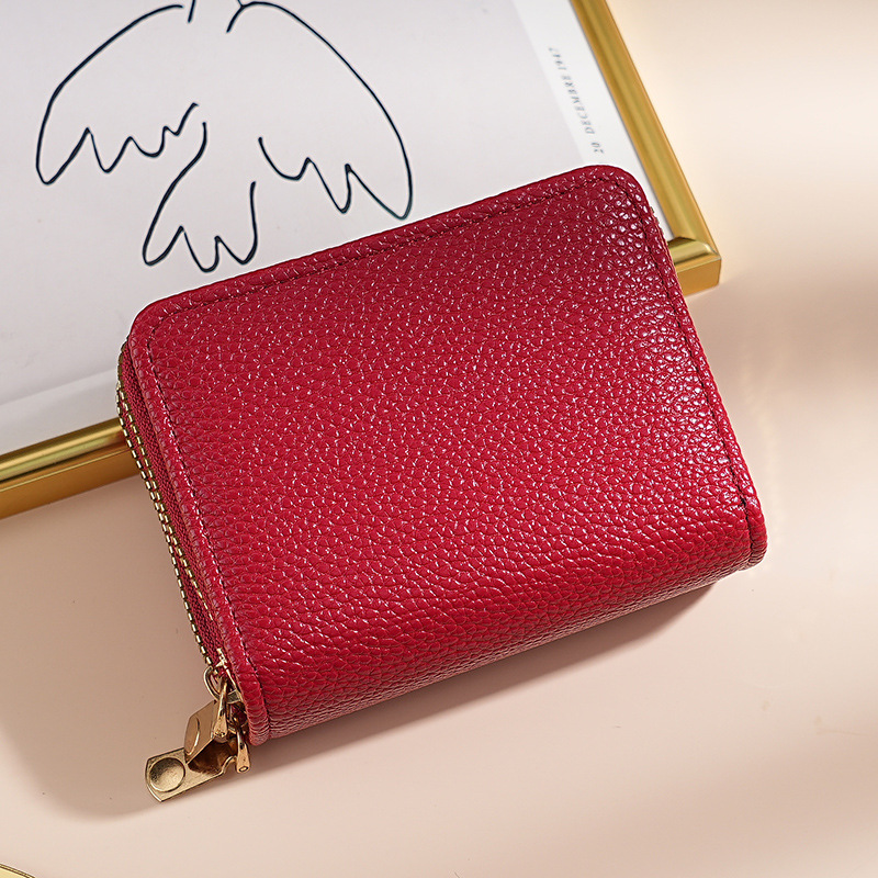 Cross-border card case for women, short, men, double zipper wallet, ID card case for women, large-capacity cross-border wallet Specification drawing