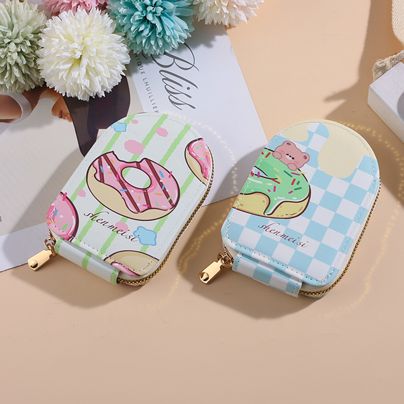 Cross-border cartoon donut, cute organ card bag, temu's best-selling cartoon coin purse, multi-card ID card bag full figure