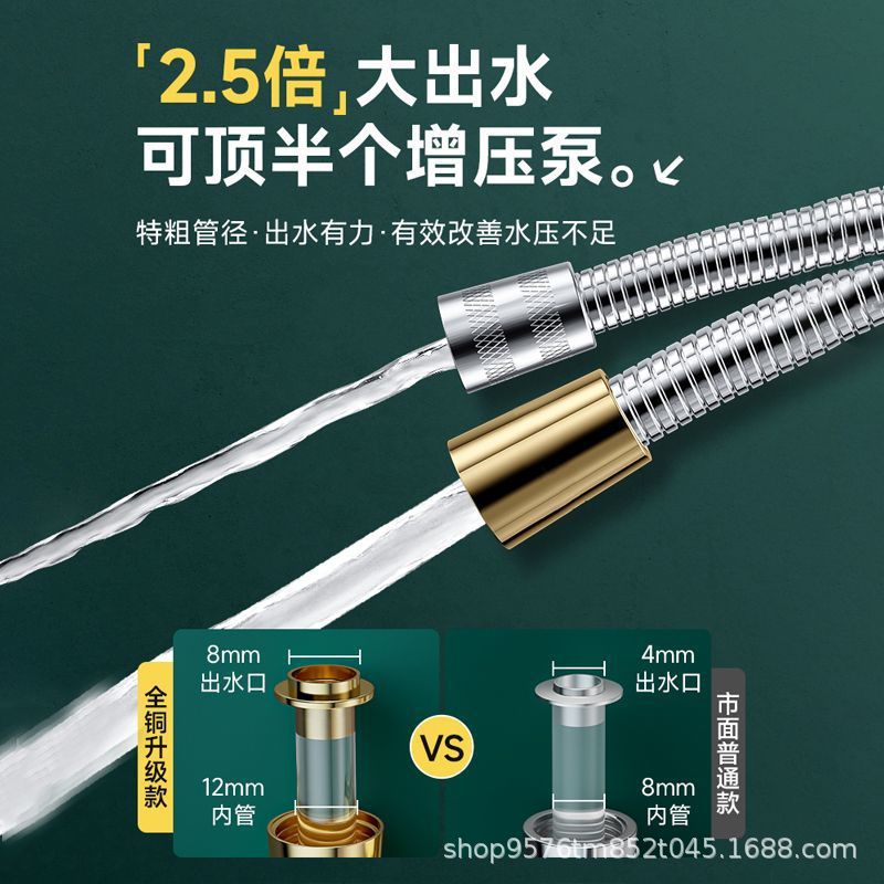 Large-diameter stainless steel pressure-increasing water pipe, thickened explosion-proof shower head connection for high-flow water outlet details Picture