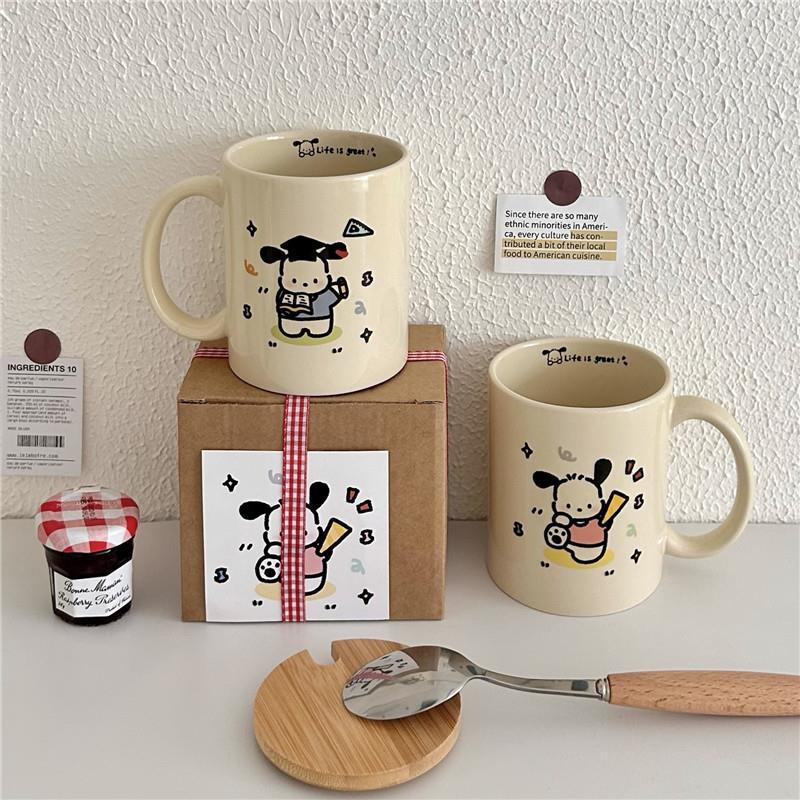 Original design Happy Little Pa Cup, Ins-style home mug, large-capacity coffee cup, girlish water cup full figure