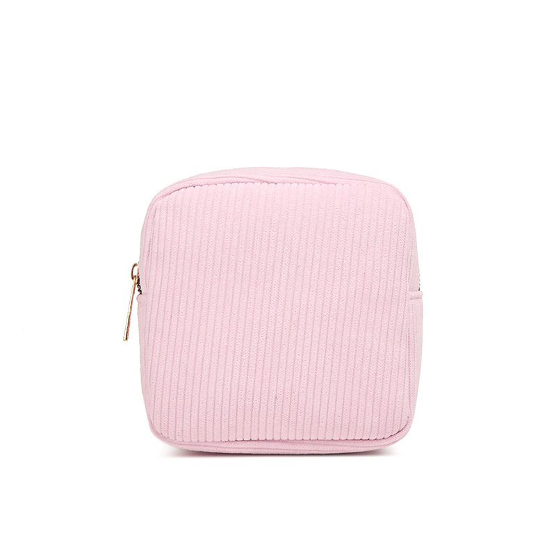 Cross-border Instagram bestseller corduroy makeup storage bag, Korean-style coin purse, sanitary napkin storage bag, portable small bag full figure