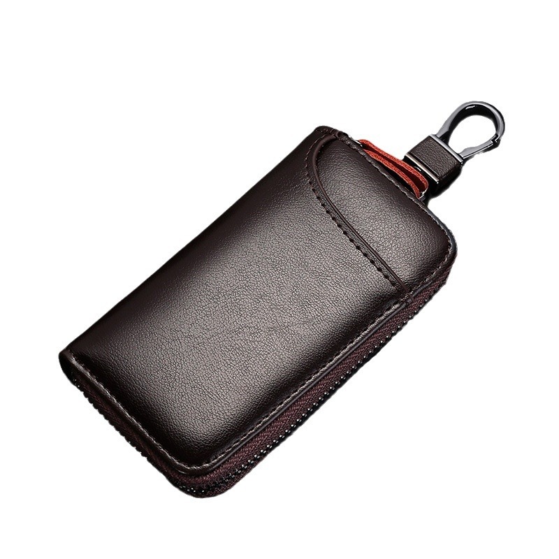 2024 New PU leather car key men's large-capacity zipper bag Women's hanging key couple driver's license bag Item Picture