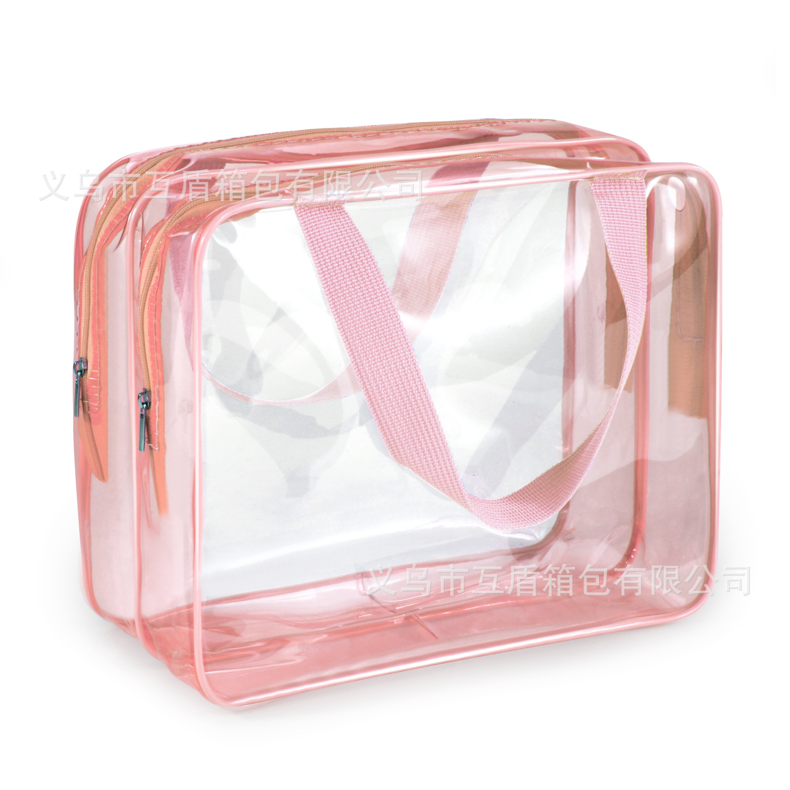 Customized summer bestsellers, transparent cosmetic bags, travel portable toiletry bags, pvc double-layer waterproof hand-held storage Application Scenario