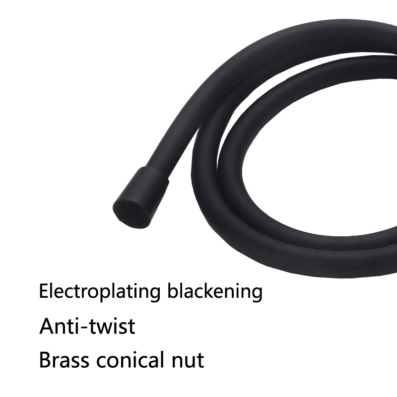Cross-border e-commerce black shower hose, PVC showerhead, shower pipe, explosion-proof and anti-entanglement, bathroom showerhead water inlet pipe Specification drawing