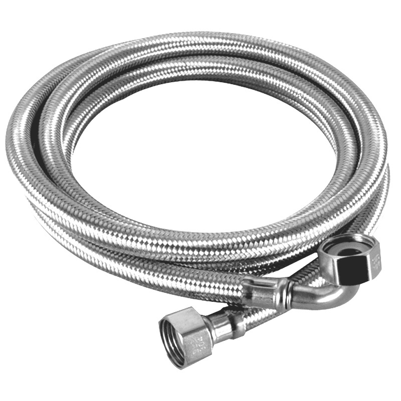 Single-sided union elbow, 304 stainless steel braided hose, water heater, toilet Angle valve, faucet, cold and hot water inlet pipe details Picture