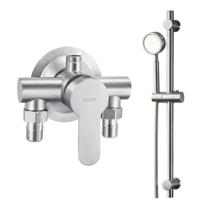 304 stainless steel hot and cold water mixing valve, exposed shower faucet, water heater switch, mixing valve, bathroom bathing full figure