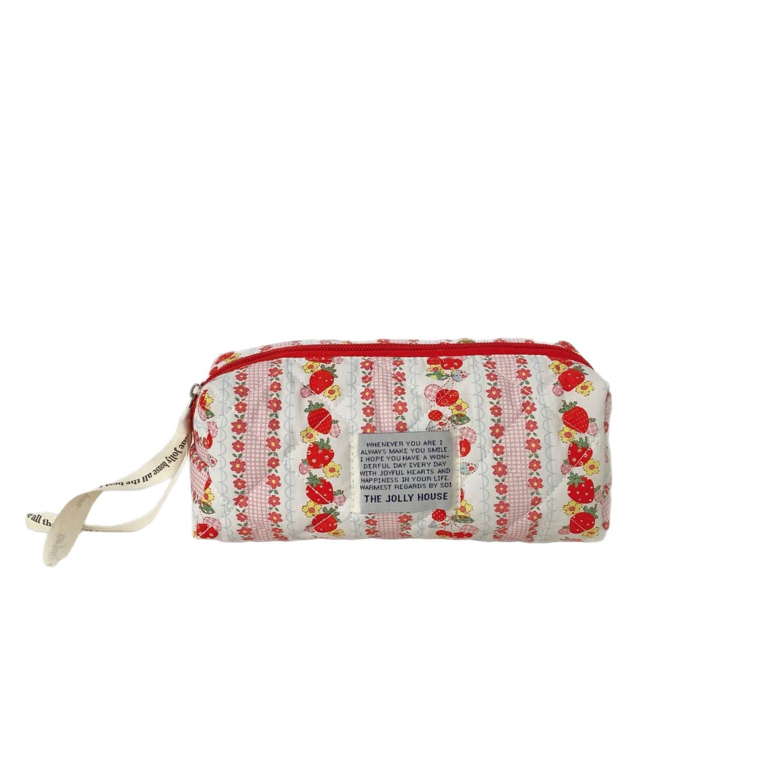 Sweet strawberry makeup bag for women, portable, high appearance level, large capacity, outdoor makeup storage bag, clutch bag, starting from one piece Item Picture