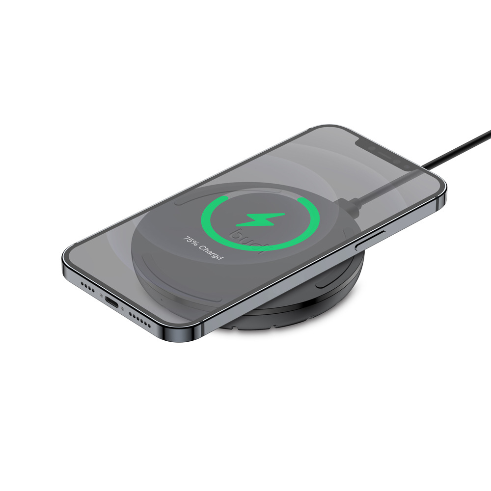 Wireless usb disc black USB C port wireless mobile phone charger 15W wireless charging new mini model details Picture