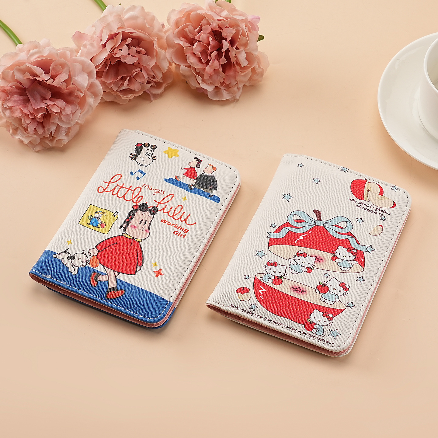 This set of pu leather passport holder, multi-functional document bag, travel wallet, card holder, ins style, is in stock details Picture