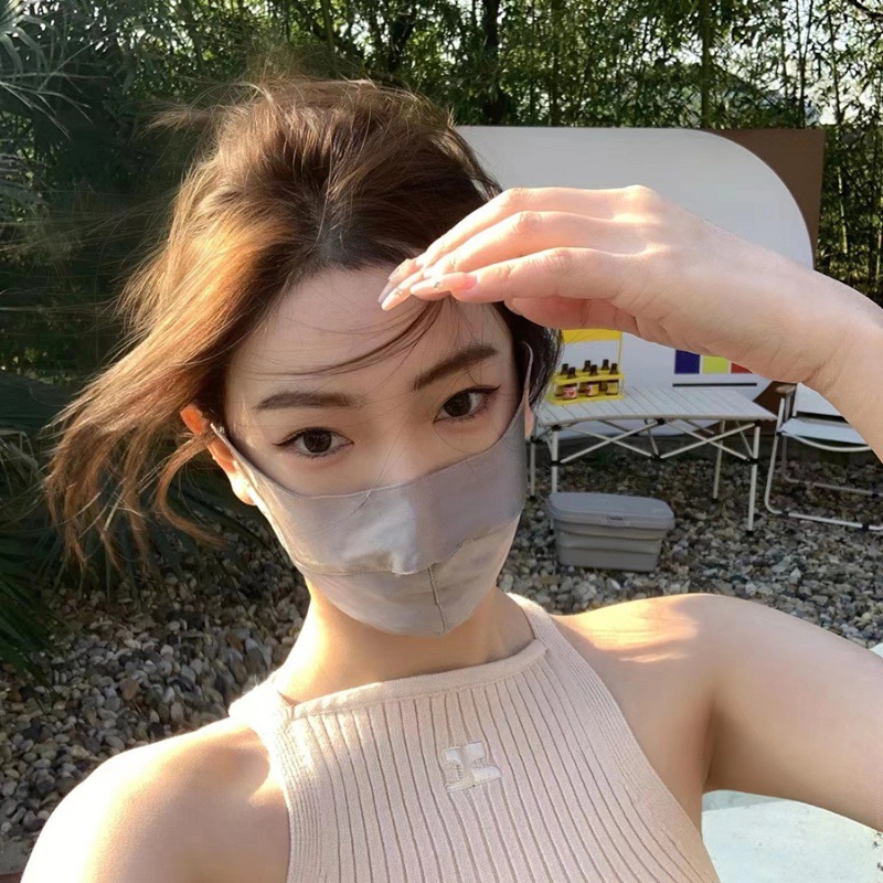 Summer thin breathable silk sun protection mask, UV protection, eye protection corner, women's high appearance level, full face mask, mulberry silk Application Scenario