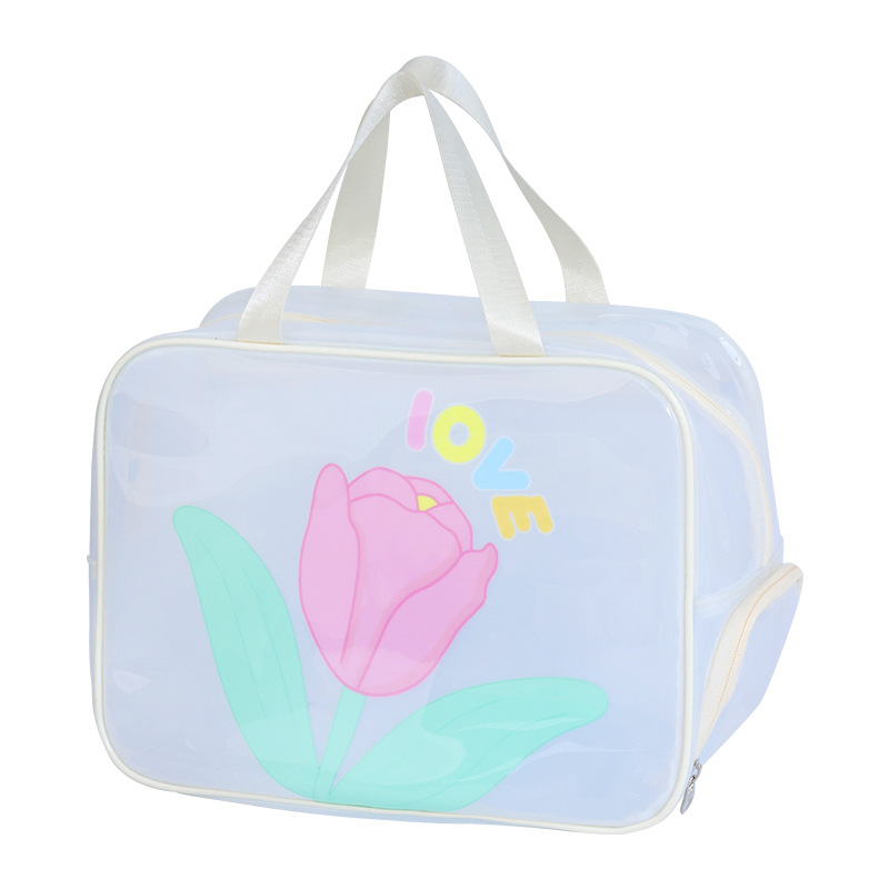 High-appearation-level large-capacity travel makeup bag, sports and fitness swimming bag, dry and wet separation pvc toiletry bag, beach bag Item Picture