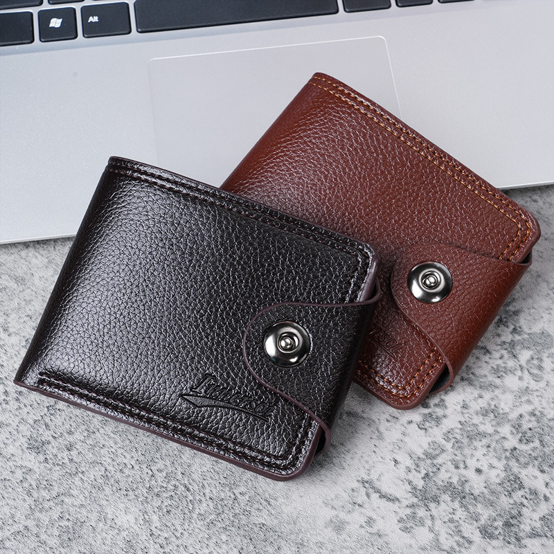 Men's wallets with multiple slots, casual men's wallets, short new products, ticket holders, coin purses, dual-line card bags, and money wallets wholesale