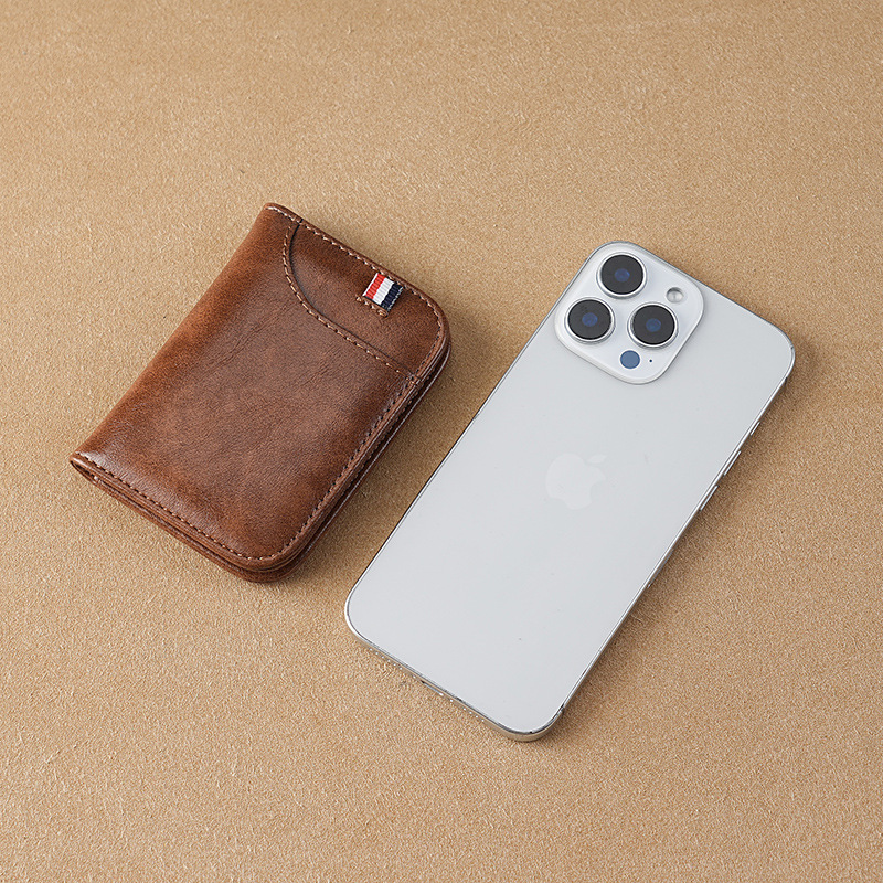 New men's thin card case, ultra-thin bank card wallet, 2024 new multi-functional anti-magnetic driver's license details Picture