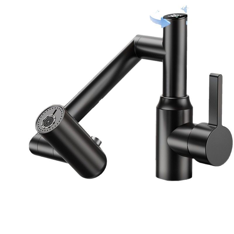 Stainless steel faucet, washbasin, bathroom multi-functional mechanical arm, cold and hot water digital display, universal rotation Item Picture