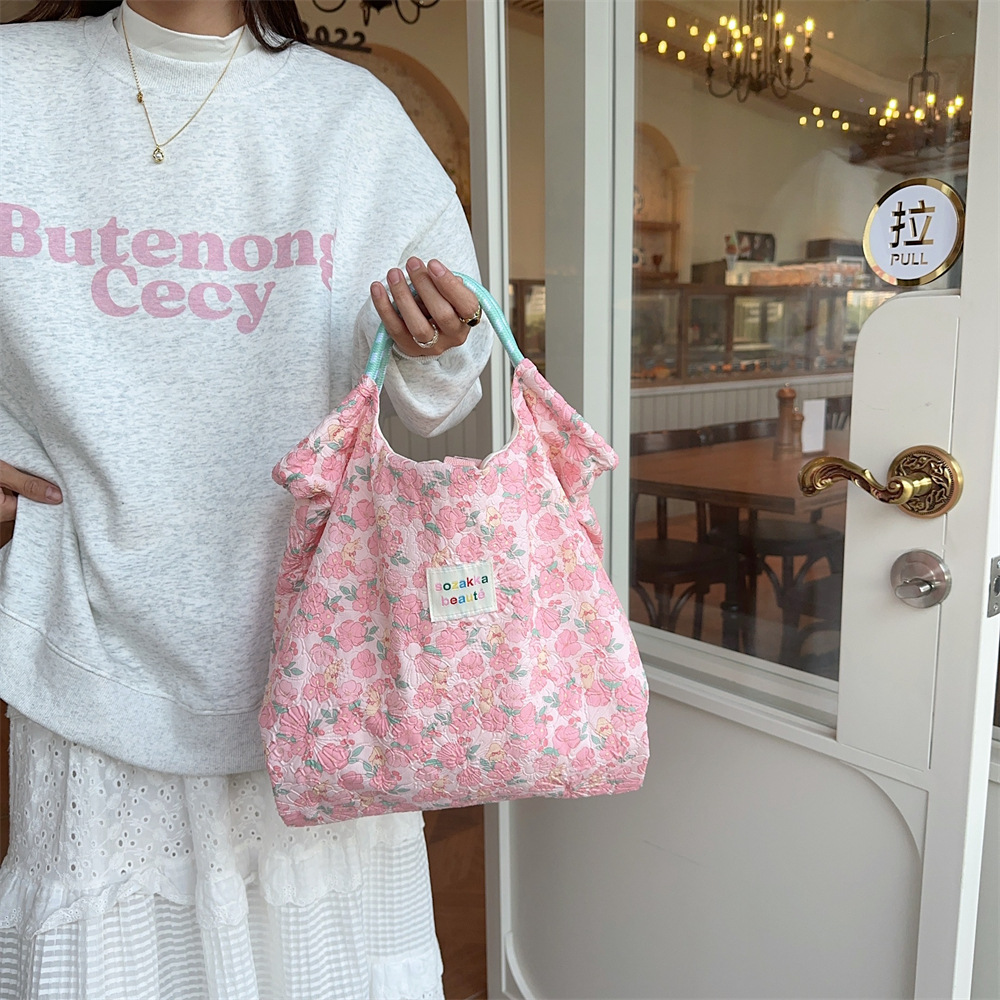 44181 Cartoon embossed Little Rabbit Handbag, women's handbag, shoulder canvas bag, commuting bag for work, shopping bag for shopping details Picture