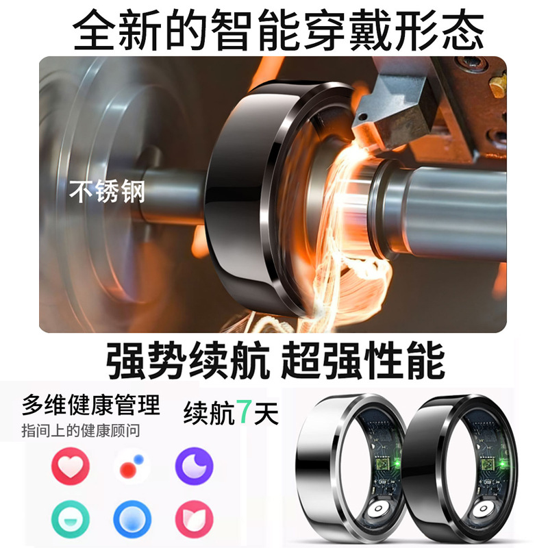 The new cross-border R6 smart ring for heart rate, blood pressure, blood oxygen and sleep is a waterproof and health ring with multiple functions Specification drawing