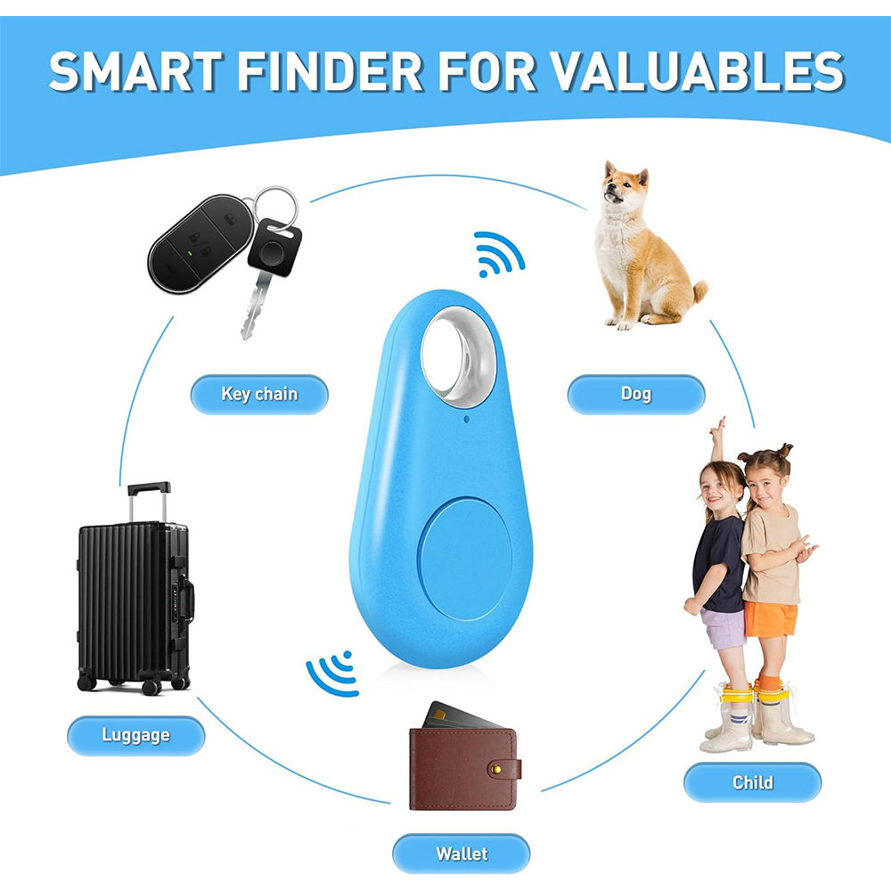 Hot-selling water drop Bluetooth anti-loss device, keychain, two-way alarm, tracking and finder manufacturer, in stock, smart Specification drawing