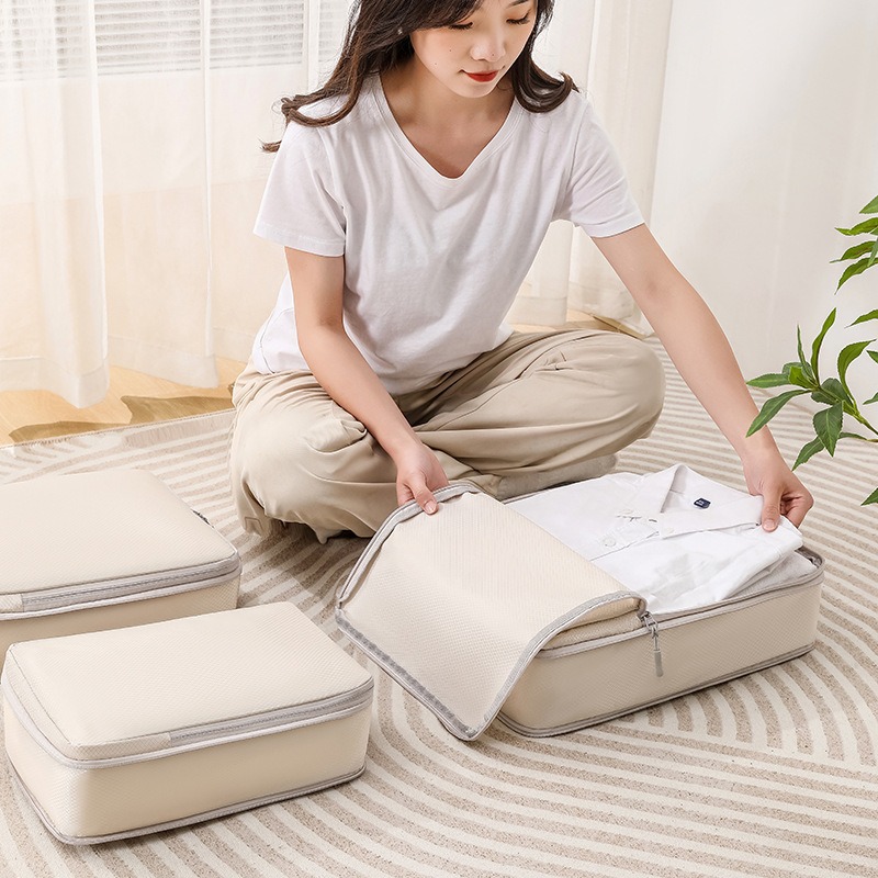 Customized cross-border travel compression storage set, four-piece set, luggage, clothes, organizing and storage bag, storage bag Specification drawing