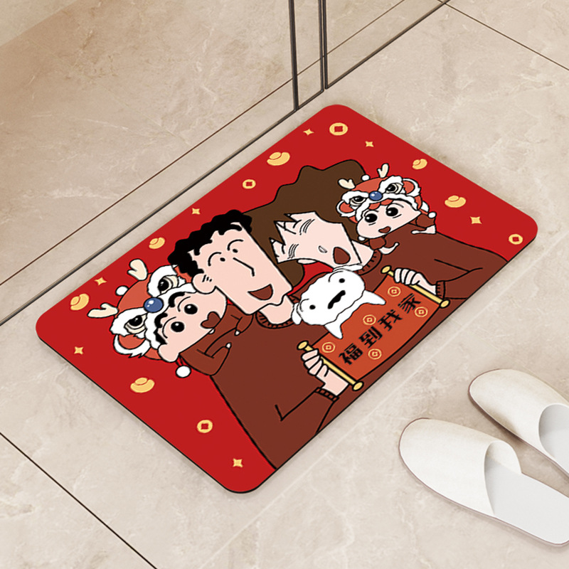 In 2025, during the New Year and Spring Festival, there will be festive red door MATS, entrance door MATS, floor MATS, foot MATS, anti-slip home bedroom and foyer MATS Application Scenario