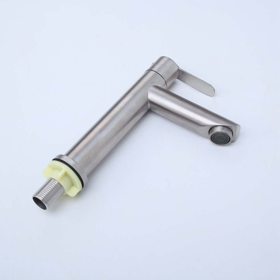 304 stainless steel washbasin, faucet, single-hole hot and cold, single-cold, household bathroom, bathroom cabinet, washbasin, countertop basin details Picture