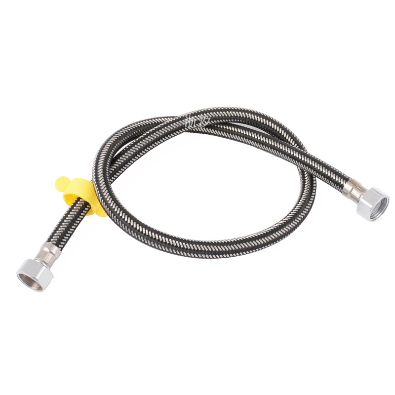 304 stainless steel black steel wire braided pipe for hot and cold toilet water inlet 4-minute hose, high-pressure explosion-proof water heater water supply pipe Item Picture