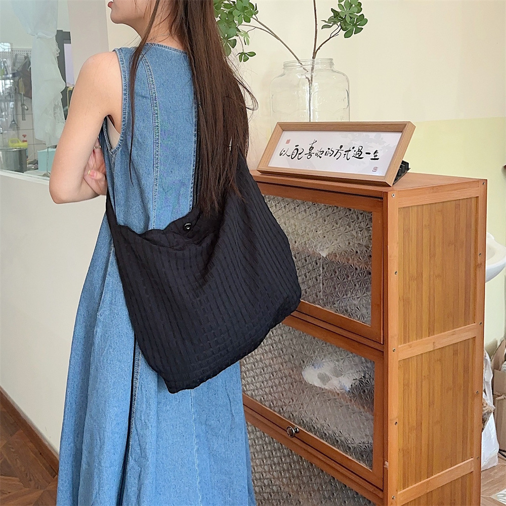 45131 Summer New style hollowed-out bubble checkered single-shoulder underarm bag canvas bag, fresh candy color crossbody bag Specification drawing