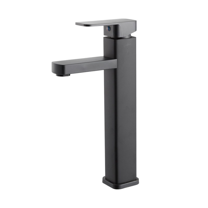 Stainless steel black washbasin faucet, bathroom hot and cold washbasin, washbasin, basin, cross-border manufacturer Item Picture