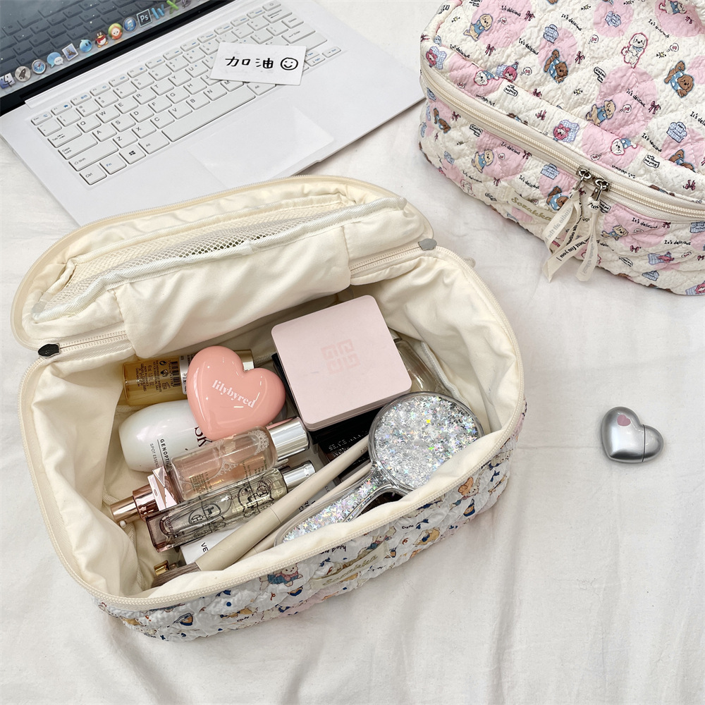 54131 [Copyrighted Edition] Makeup Bag for Girls, Cartoon, Cute, Portable, large-Capacity travel items Storage Bag, handbag Application Scenario