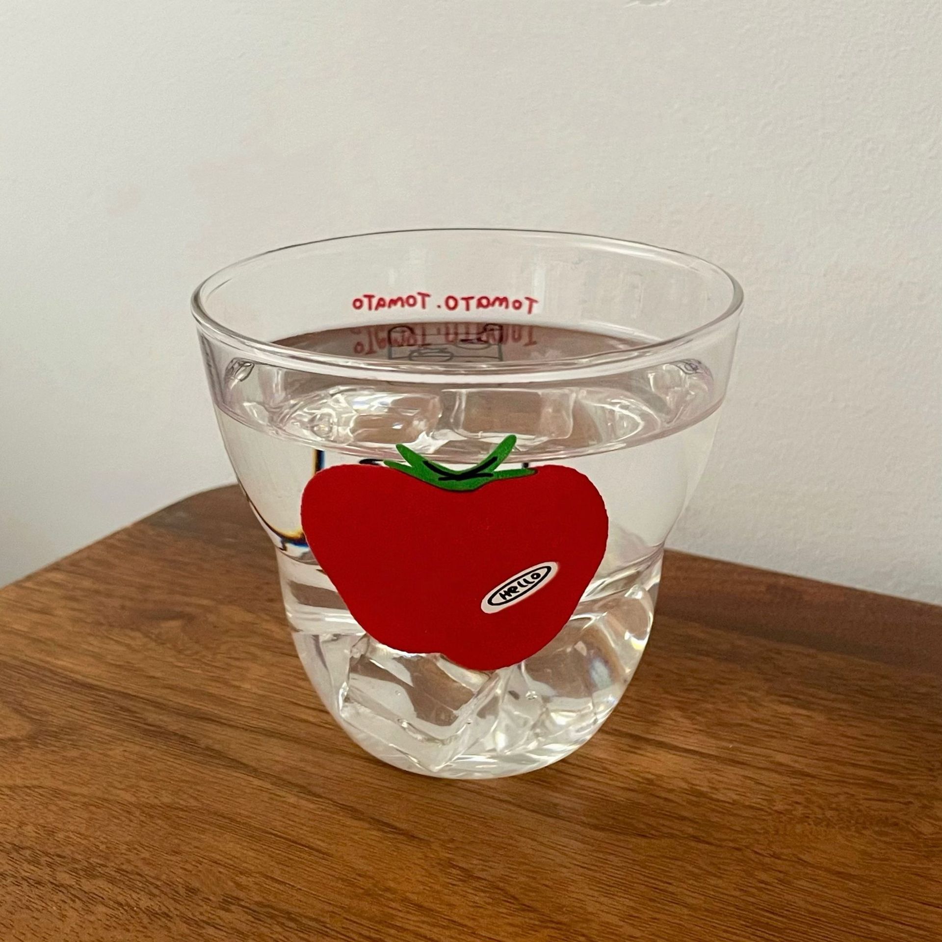 Niche and simple tomato glass cups, high-quality appearance water cups, juice milk tea cups, coffee cups, retro Tomato glass cups Specification drawing