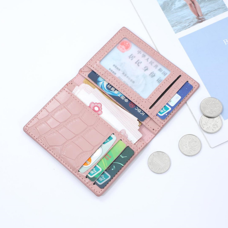 Factory direct sales of new stone-patterned student women's card holder, card case, coin purse, square bag, multiple slots, company LOGO Specification drawing