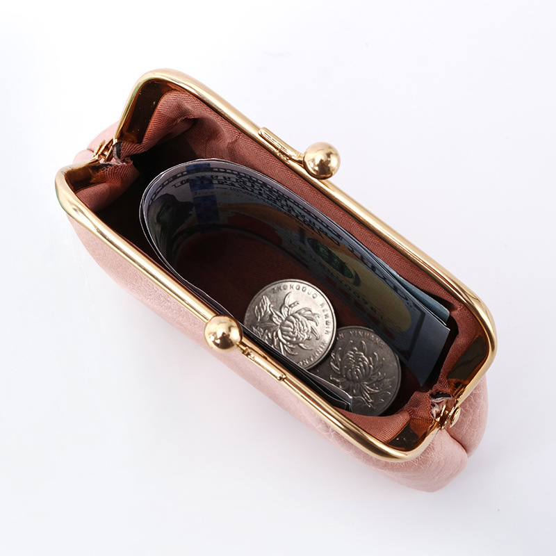 2022 New retro coin purse for women, short wallet with buckle, candy-colored coin bag, wholesale in stock details Picture