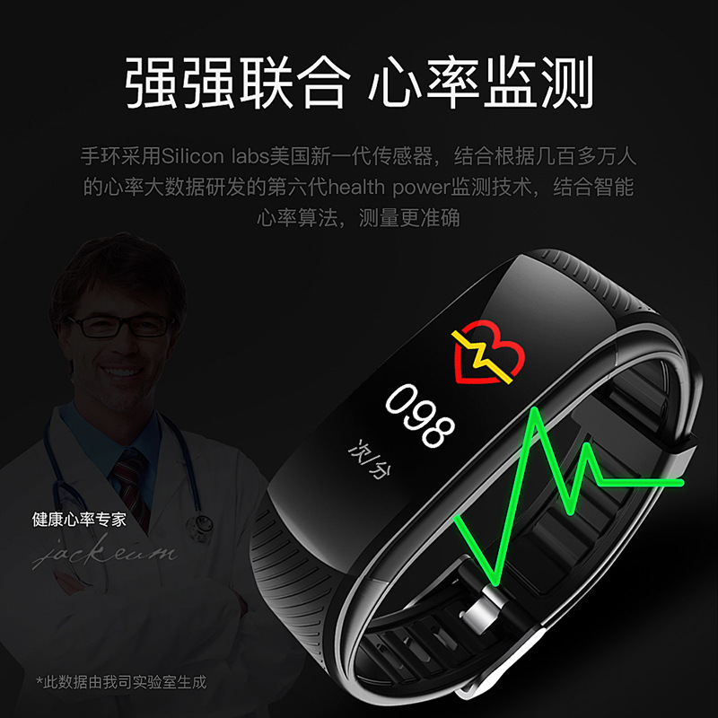 Wholesale of C5S smart wristbands for step counting, heart rate, blood pressure, blood oxygen and health monitoring from the source factory Specification drawing