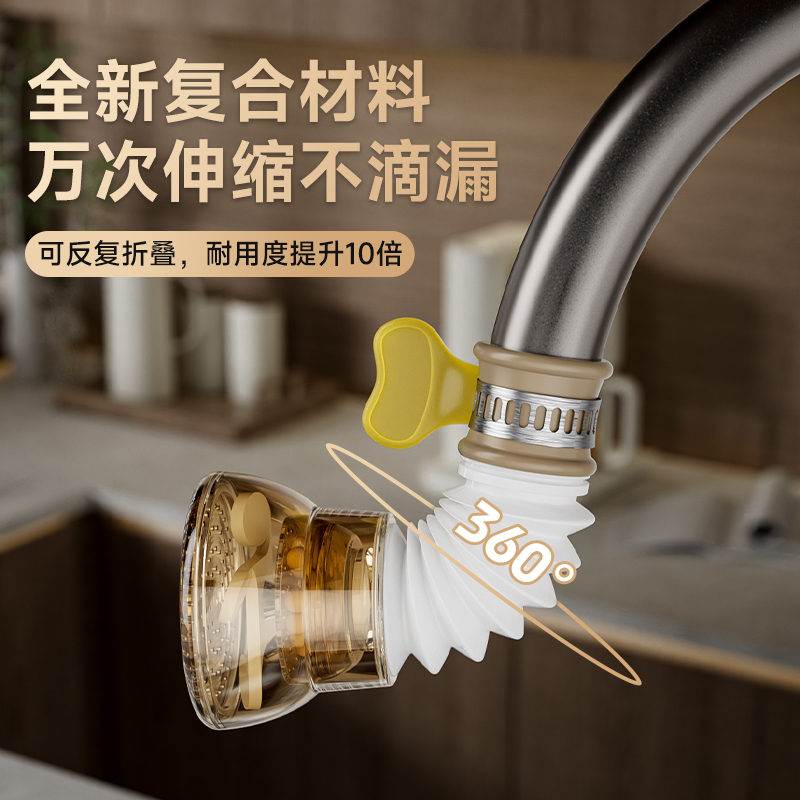 Special splash-proof filter for kitchen faucets, universal splash-proof head extender for washbasins, pressurized shower heads and washbasins details Picture