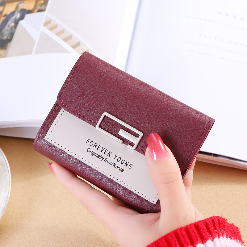 Wallet Girl 2021 New ultra-thin Korean version coin Purse, mini, sweet and cute short women's wallet for export full figure