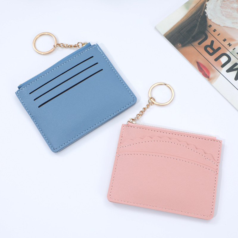 New card case, coin purse, zipper, mini wallet, female student coin storage, wavy lace keychain wholesale order Specification drawing