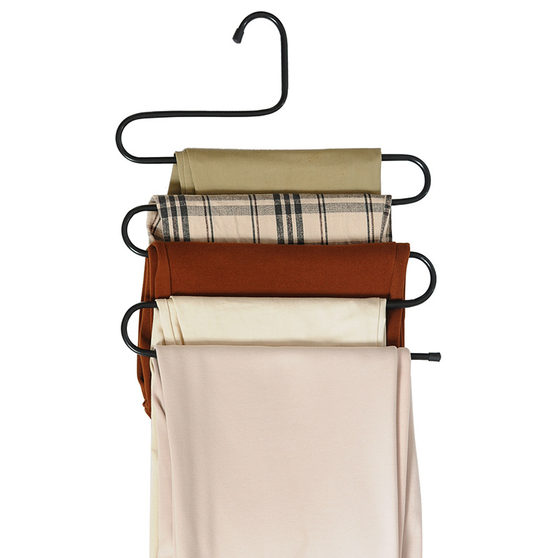 Multi-functional anti-slip pants rack, 5-layer clothes rack, hanging pants, scarves, ties, silk scarves, storage rack, household clothes drying rack Item Picture