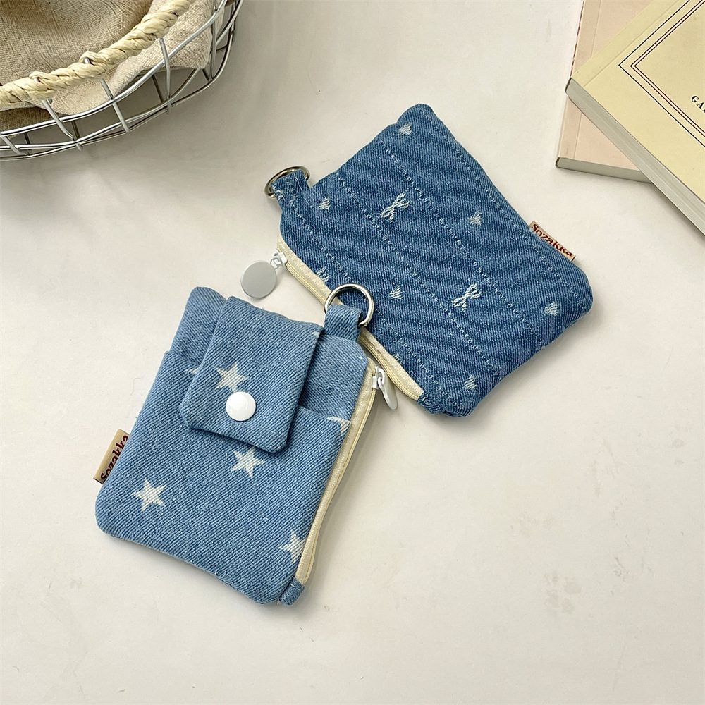 53301 High-quality appearance denim card case with multiple slots, small card holder and large capacity for ID card and bank card protection Specification drawing