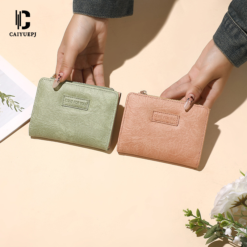 Cross-border wallet: New fashionable small wallet, ins short, portable student storage, simple and elegant women's coin purse details Picture