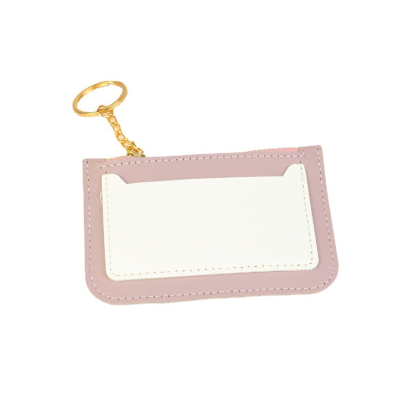 2023 Korean version new women's bag, card bag, simple and elegant coin purse, small zipper, solid color business card holder Item Picture