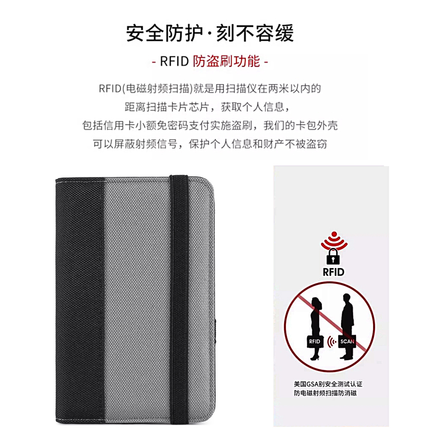 RFID anti-theft and waterproof storage for overseas travel, storage of travel items, nylon passport bags for business trips Application Scenario