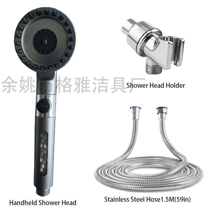 A set of 5 types of mineral stone filter nozzles for cross-border American style visual filtration and pressurization handheld shower heads full figure