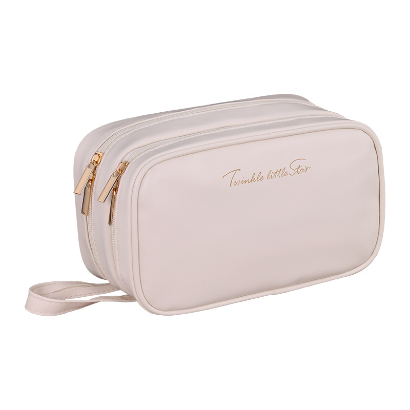 The new cross-border double-layer Starlight beauty makeup bag is a portable toiletries and travel high-end large-capacity cosmetics storage bag Item Picture